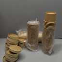 Fulmoon 50 Pack 8 oz Paper Soup Containers with Lids, Disposable Kraft Paper Soup Cups Ice Cream Bowls Food Storage with Lids, Microwavable and Freezer Safe