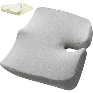Badink Extra Large Memory Seat Cushion, Multifunctional for Office or Driving Use, Premium Quality and Durability,Comfortable(21.5 * 17.7 * 4 inches)(Light Gray)