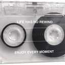 Yatsen Bridge Black and White Music Wall Art with Life Has No Rewind Enjoy Every Moment Motivation Words,Pop Culture Abstract Cassette Wall Painting Stretched and Framed Ready to Hang- 28"X44"