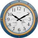 OCEST 16 Inch Indoor Outdoor Clock, Waterproof Wall Clock with Thermometer Hygrometer, Silent Non-Ticking Battery Operated Decor for Home Decor, Patio(Blue), Large