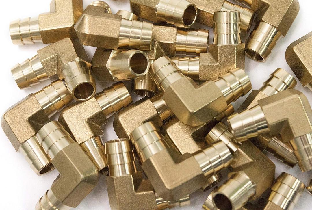 LTWFITTING 90 Deg Elbow Brass Barb Fitting1/2 Hose ID x 1/2-Inch Hose ID Vehicle Fuel System Heater System (Pack of 5)