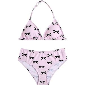 RoseSeek Girl's 2 Piece Graphic Starfish Bathing Suit Halter Triangle Swimsuit Cute Beachwear Bikini Sets, Size: 10 Years