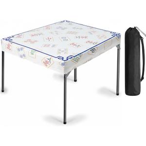 EBOOT Chinoiserie Felt Mahjong Table Cover with 1 Carrying Bag Anti-Slip Felt Mahjong Table Clothing 34 x 34 x 4 Inch Noise Reduction Multi Purpose Game Tablemat for Card Poker Jigsaw Puzzles Games