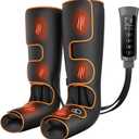 Banspol Leg Massager with Heat and Compression, Foot and Calf Massager for Circulation and Pain Relief, Compression Boots with Handheld Controller, 6 Modes 3 Intensities, Gift for Mom Dad (Black)