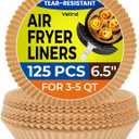 Air Fryer Paper Liners: 125Pcs Air Fryer Liner Disposable, Oilproof Waterproof Airfryer Parchment Paper Baking Liner Round Basket(6.5inch)