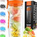 Portable Water Bottle with Fruit Infuser (Sunrise Orange)