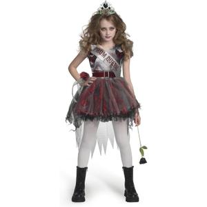 Spooktacular Creations Zombie Prom Queen Costume for Girls, Halloween Costumes for Kids, Zombie Princess Outfit for Girls (Large(10-12 yrs), Dark Red)