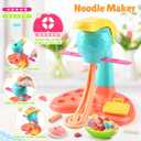 PLAY Clay Dough Set with Ice Cream Maker Machine/Noodle Maker/Banana Split Ice Cream Mold Kitchen Creations Arts Crafts Play Food Toys Tools Kit for Boys Girls Kids Toddlers Ages 3+