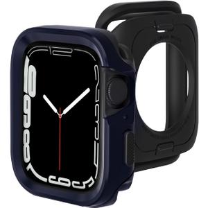 3 x Apple Watch Case - Metal, Lightweight, Compatible with Apple Watch Series 9/8/7, 45mm, Rugged Bumper Protector (Dark Blue)