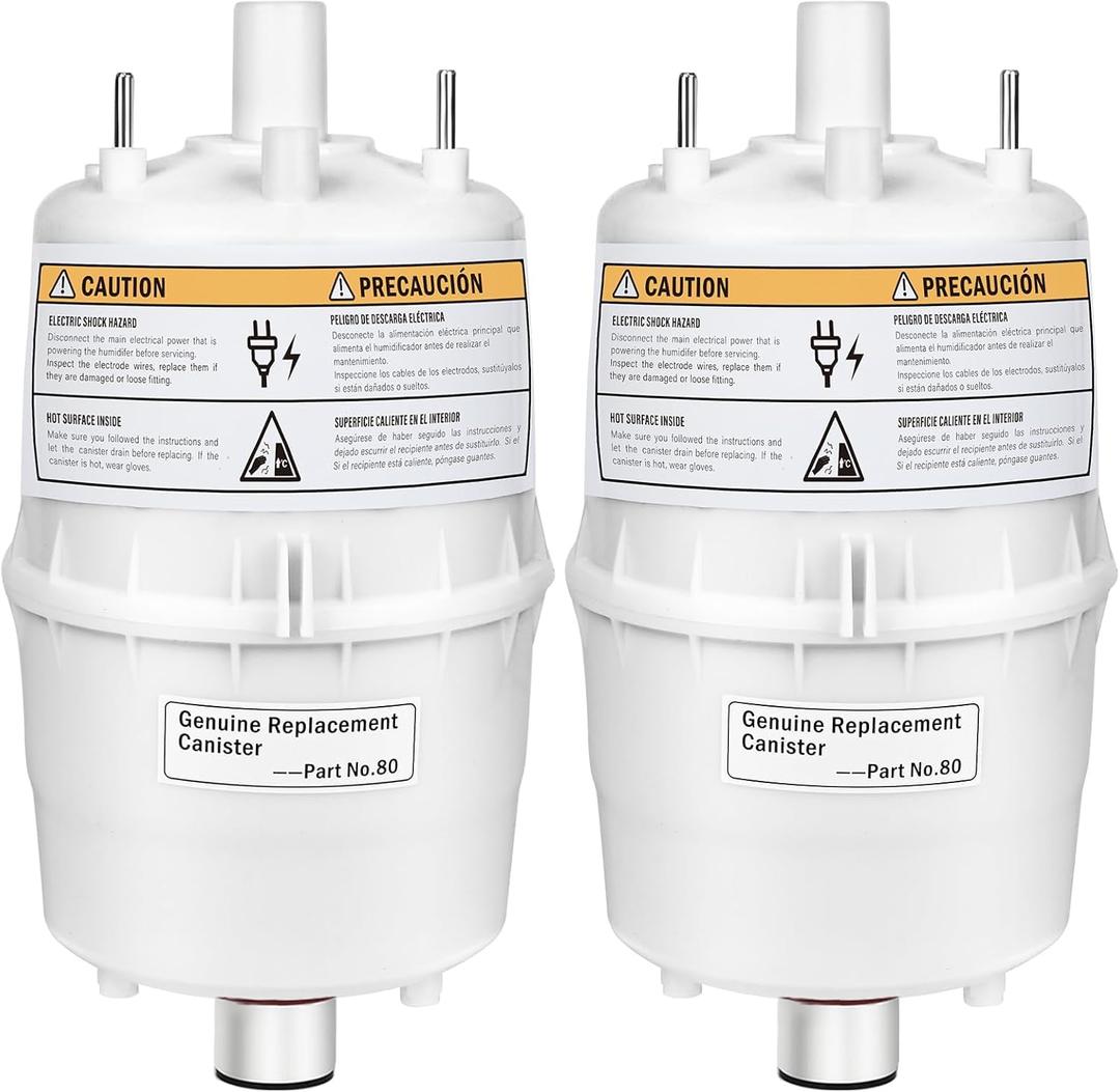 Upgrade 80 Steam Canister for Aprilaire Steam Humidifier Models 800, 801, 865, 866, 80 Replacement Canister OEM Substitute for Aprilaire Canister, 2 Pack