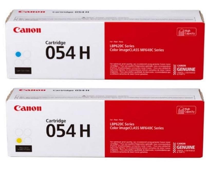 Canon Genuine 054 Complete Cyan and Yellow-Color High Yield Toner Cartridge Set (CRG054HYCMYK)