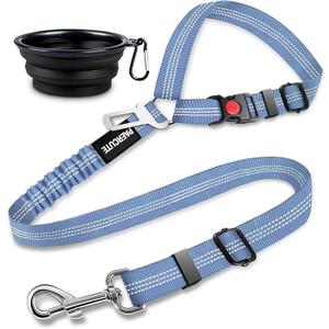 2 Piece Set Dog Seat Belt Retractable Dog Car Seatbelts Adjustable Pet Seat Belt for Vehicle Headrest Restraint Adjustable Heavy Duty & Elastic & Durable Car Harness for Dog