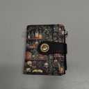 Bookshelves Skull Goth Gothic Small Rfid Women Wallet Bifold Zipper Coin Pocket PU Leather Compact Cash Credit Card Holder Travel Wallet Female Ladies Teen Girls 1 ID Window 10 Card Slots