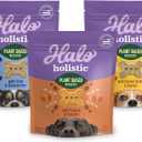 Halo Holistic Vegan Dog Treats Variety Pack, Plant-Based Three Bag Treat Pack with Oats & Blueberries, Peanut Butter & Banana, Peanuts & Pumpkin, 8 Oz Bag(Pack of 3) Best Before 07/30/27