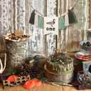 HGFC Duck 1st Birthday Highchair Banner Decorations - First Birthday High Chair Banner - Duck Hunting Theme Party Supplies - Duck Embroidery Tassel Garland - Mallard Duck Wood Bead Tassel Party Banner, Green