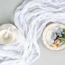 8 Pack White Cheesecloth Table Runner 10ft Boho Gauze Fabric 120 Inch Cheese Cloth Table Runner Rustic Sheer for Holiday Baby Shower Party Dcor Home Wedding Decoration