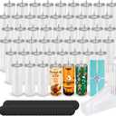 DS 50 Pack Sublimation Tumblers 20 oz Bulk Skinny Straight Flat Bottom Blank Tumbler Cups with Individual Gift Boxed for Heat Transfer DIY Craft