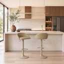YOUNUOKE Bar Stools Set of 2 Modern Swivel Bar Stools, Khaki