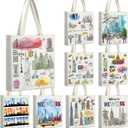 9 Pcs New York Tote Canvas Bags Souvenir Gift Grocery Shopping Tote Bag for Travel Gifts