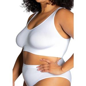The Original Ahh Bra, Wire-Free Comfort Bra, 96% Nylon 4% Spandex, Wide Straps, Seamless Full Coverage (3X, White)
