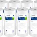 Pentair Pentek DGD-5005 Big Blue Water Filter, 10-Inch Whole House Sediment Filter Cartridge Replacement, Dual-Gradient Density Spun Polypropylene, 10" x 4.5", 5 Micron, Pack of 8