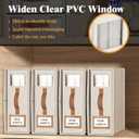 3 Pack Foldable Bed Sheets Set Organizers and Storage(King & Queen Size),Linen Fabric Closet Organizers with Window,Folding Bedding Storage Box for Bedsheets and Pillow Cube Organizer-Beige