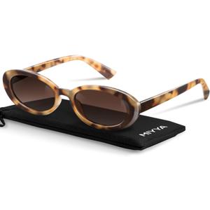miyya Old Money Polarized Oval Sunglasses  2025 Edition, UV400 Protection, Feather-Light Fit & Trendy Colors (Amber Tortoise)