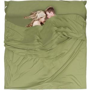 JAICOM Sleeping Bag Liner - Travel Sheets for Hotel, Portable & Comfortable & Quick-Drying Adult Sleep Sack for Camping, Business Trips, Traveling, Hostel (Green-2P)