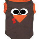 Petitebella Cute Turkey Face Puppy Dog Shirt (Brown/Orange, Medium)