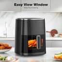 OLIXIS Air Fryer 6 Quart with Window Square Air Fryer 12-in-1 Air Fry, Roast, Reheat, Dehydrate, Bake, Steam, Fries, Custard, Chicken, Wings, Sea Food, Vegetabels,400F, Black