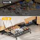 Under Bed Shoe Storage Organizer,1 Pack Shoe storage with Wheels for Shoe Organizer for Closet Drawer Space Saving for Bedroom