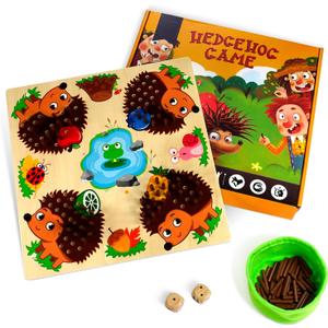 Hedgehog Game Montessori Toys for 3+ Year Old Toddlers,Baby Fine Motor Skill Wooden Toys,Early Education Counting Matching Game Toys,Hedgehog Board Game for Kids Birthday