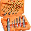 12 Pcs Screw Extractor and Left Hand Drill Bits Set, Easy Out Bolt Extractor Set Spiral Flute Stripped Screw Remover Reverse Cobalt HSS Steel Drill Bit for Remove Broken Tight Screws Bolts Studs