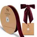Burgundy Velvet Ribbon 1'' 25 Yards for Christmas Tree, Gift Wrapping, Flower Bouquet, Wreath Decorations, Bow Making