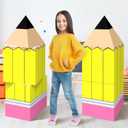 6 Pcs Back to School Decoration Large Pencil Boxes Pencil Decorations for Classroom for Back to School Decor Kindergarten Teacher Props Pencils Photo Prop Supplies