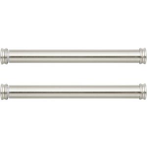 MODE Premium Collection Side Mount 1 1/8" Diameter Curtain Rod Set of Two with Brushed Nickel End Cap Finials and Steel Wall Mounted 12 to 20 Adjustable Curtain Rods, Brushed Nickel (Fits 12"-20" wide windows)