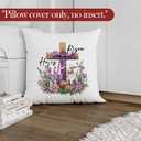 LRyeisahh He is Risen Easter Christian Throw Pillow Covers, Spring Flower Religious Easter Lamb Decorative Pillowcases Cushion Cases for Church Home Bedroom Living Room Decor, 18x18 Pillow Covers