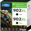 902XL Black Ink Cartridges Compatible for HP 902 Black Ink Cartridges Combo Pack Work with HP Printer OfficeJet Pro 6978 6968 6960 6958 6970 6975 6950 Printer Ink Black 902 Ink High Yield (2 Pack)