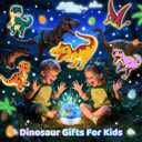 One Fire Dinosaur Night Light Projector, with 15 Films & Bluetooth Music and Remote-Controlled Dino Night Light, Rechargeable Star Projector for Kids, Dino Decor Dinosaur Gifts for Boys.
