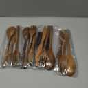 Geiserailie 12 Pcs Wooden Utensils for Eating Set Wooden Spoon Fork Knife Cutlery Set Kitchen Wood Utensils Dinner Flatware Tableware (Acacia Wood)