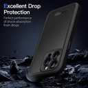 COOLQO Magnetic for iPhone 13 Pro Case, Dual Layer Matte Scratch-Resistant, Black