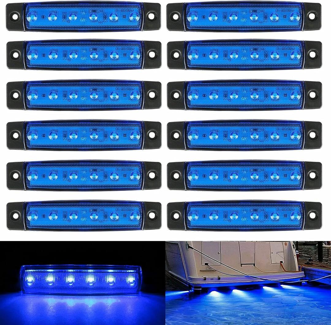 12PCS LED Rock Strip Lights:Car LED Lights Wheel Fender Exterior Underglow for Golf Cart Wrangler Offroad Truck RV UTV ATV Snowmobile (Blue) 12PCS LED Rock Strip Lights:Car LED Lights Wheel Fender Exterior Underglow for Golf Cart Wrangler Offroad Truck RV UTV ATV Snowmobile (Blue)