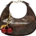 RoseSeek Women's Cute Retro Hand Bag Top Handle Hand Bags Pu Leather Hand Purse with Cherry Decor