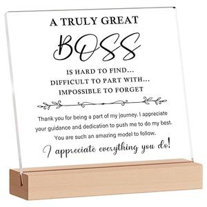 Funnli Boss Gifts for Women Men Acrylic Plaque, Gifts for Boss Women, Best Birtdhay Thank You Gifts for Female Boss, Boss Inspirational Gifts Appreciation Keepsake