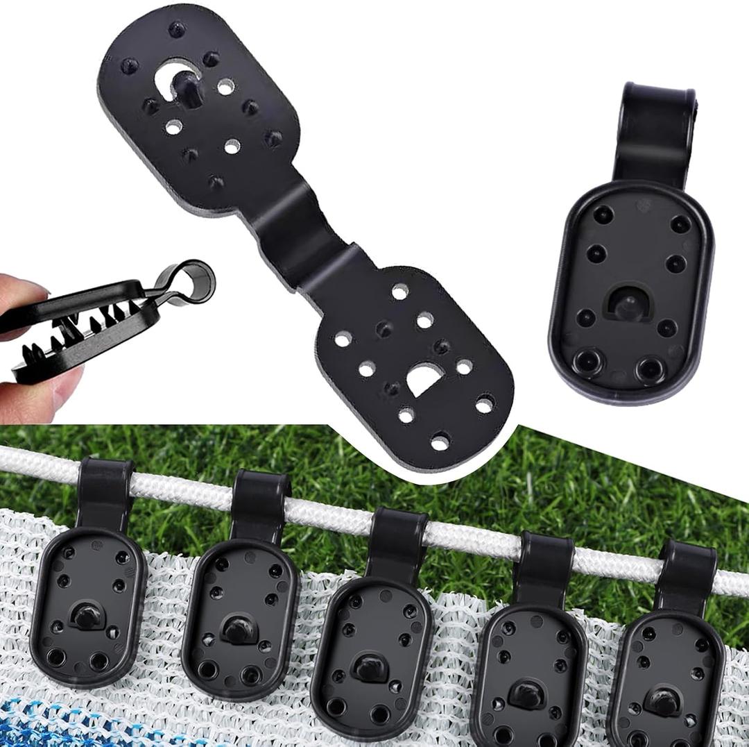 100Pcs Shade Cloth Clips, Sun Shade Clips - Black Plastic Heavy Duty Garden Net Clamps for Sun Shade Net, Gardening Shade Cloth, Anti Bird Netting, Removable & Reusable Windproof Awning Clamp (Black)