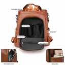 LY&SQ Anti-theft Backpack Purse for Women, PU Leather Travel Rucksack Fashion Multipurpose Handbag Ladies Daily Work Shoulder Bags(Brown) (Brown)