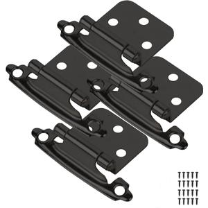 Self Closing Cabinet Hinges for Face Frame,Cabinet Hinges, Metal Hardware for Kitchen Cabinets and Doors (Black, 16Pack)