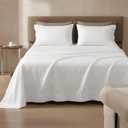 Bedsure Queen Sheet Set - 4 Pieces Soft Queen Size Sheets - Breathable & Cooling - Hotel Luxury - Easy Care Polyester Microfiber Bedding for Women, Men, Bright White