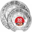 Round Electric Stove Burner Covers (50 Pack) 6 Inch and 8 Inch Disposable Stove Top Aluminum Foil Bib Liners, to Keep Kitchen Range Clean from Oil and Food Drips, Stock Your Home