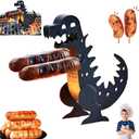 2 x Funny Dinosaur Hot Dog Holder for Grill, Portable Dinosaur Hot Dog Grill Roller, Barbecue Tool for Commercial Outdoor Picnic Home Camping Parties Barbecue